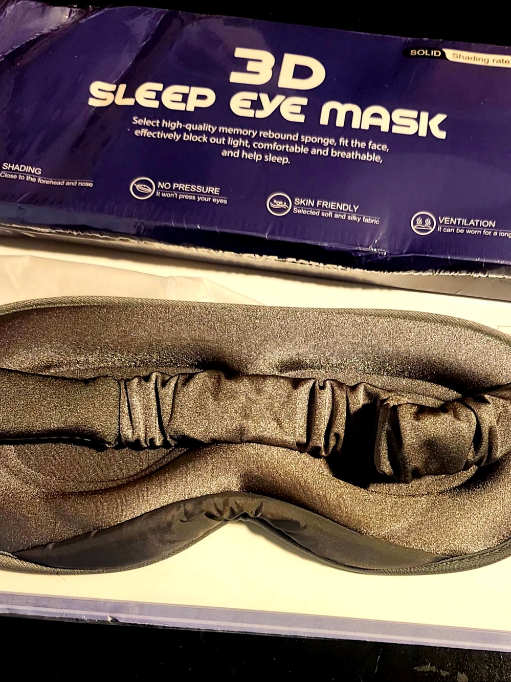 3D Sleep Eye Mask - Black Comfort Eye Mask